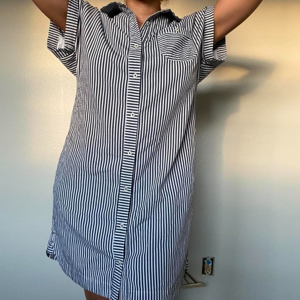 🐋vineyard vines striped button down shirt dress🐋